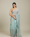 Blue Elegance Chinon Saree